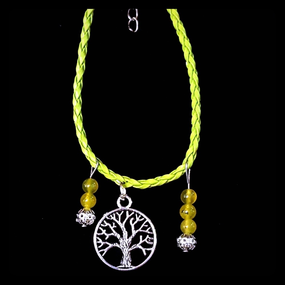 Tree Of Life W/ Prehnite Beads Bracelet